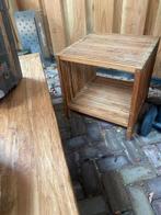 Teak bijzettafel, Huis en Inrichting, Tafels | Bijzettafels, Minder dan 55 cm, Gebruikt, Vierkant, Teak design