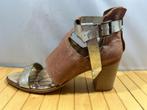 Dkode, maat 41, creatieve bruin met zilver sandalen, Bruin, Verzenden, Sandalen of Muiltjes, Zo goed als nieuw