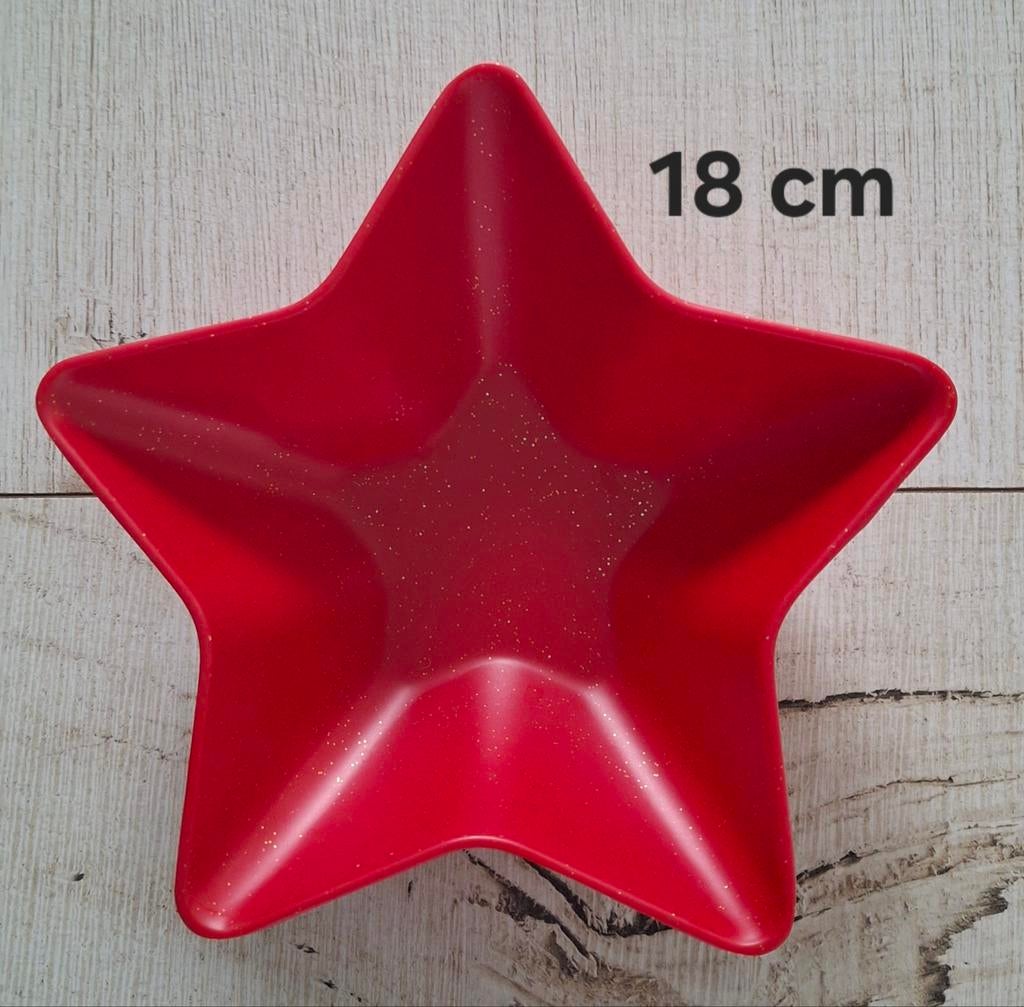 Rode Ster Vormige Schaaltje - 18 cm, Kunststof, Gebruikt, Schaal, Ophalen of Verzenden