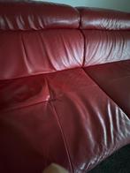 Rode leren Natuzzi bank, Huis en Inrichting, Banken | Bankstellen, Ophalen, 250 tot 300 cm, Gebruikt, Driepersoons