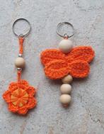 Gehaakte sleutelhanger bloem libelle, Ophalen of Verzenden, Nieuw, Haken, Overige typen