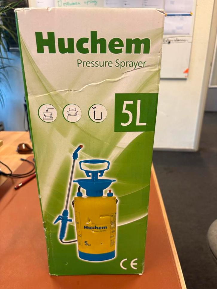 Huchem Drukspuit 5L - Nieuw!, Tuin en Terras, Tuinsproeiers, Nieuw, Handsproeier, Ophalen of Verzenden