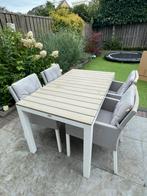 Buitenhof/life tuintafel met 4 stoelen/ tuinset, Tuin en Terras, Tuinsets en Loungesets, Ophalen, Gebruikt, Aluminium