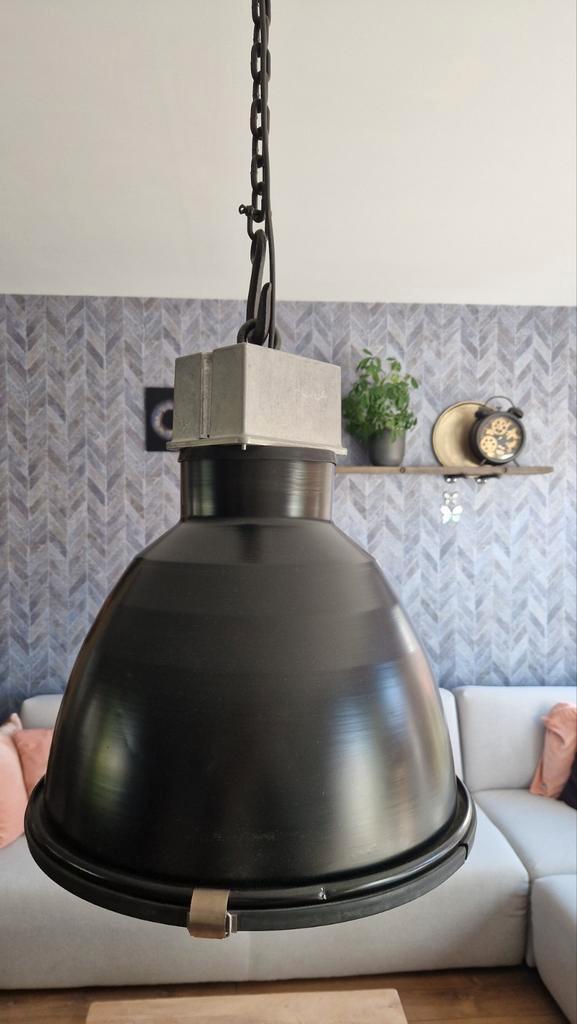 Industriële Fabriekslamp, Huis en Inrichting, Lampen | Hanglampen, Gebruikt, Minder dan 50 cm, Metaal, Ophalen of Verzenden
