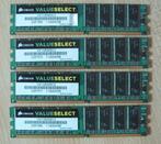 4 CORSAIR Valueselect DDR1 - 1 Gb/stuk, Computers en Software, RAM geheugen, 1 GB of minder, Ophalen of Verzenden, Desktop, DDR