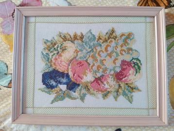 Geborduurd bloemen schilderij beschikbaar voor biedingen