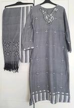 Maat S Grijs zwart Indiase Marokkaanse kameez kurta sjaal, Kleding | Dames, Grijs, Ophalen of Verzenden, Zo goed als nieuw, Maat 36 (S)