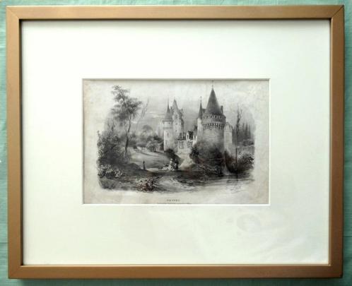 Pictura Antiek origineel krijtlitho, A. Last ca 1840-60., Antiek en Kunst, Kunst | Etsen en Gravures, Ophalen of Verzenden