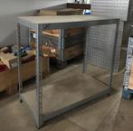 Stelling, staal gegalvaniseerd, houten legbord, 94x45x98 cm, Ophalen, Gebruikt