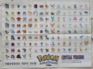 Vintage pokémon crystal version poster beschikbaar voor biedingen