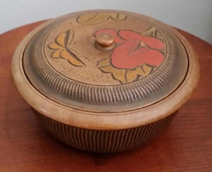 Amsterdamse school dekseldoosje (batik stijl) 1920, Antiek en Kunst, Curiosa en Brocante, Ophalen of Verzenden