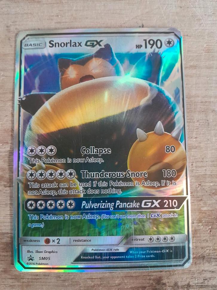 Snorlax GX SM05 Promo - Pokémon Kaart, Hobby en Vrije tijd, Verzamelkaartspellen | Pokémon, Zo goed als nieuw, Losse kaart, Foil