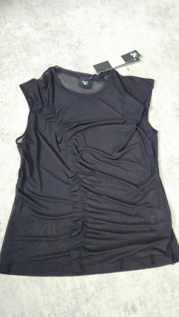 NU Denmark voile top met ruches, mt L.. nieuw met kaartje!, Kleding | Dames, Tops, Nieuw, Maat 42/44 (L), Zwart, Zonder mouw, Ophalen of Verzenden