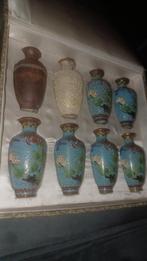 Oude Tianjin Chinese Cloisonné vazen proces set in doos, Ophalen of Verzenden