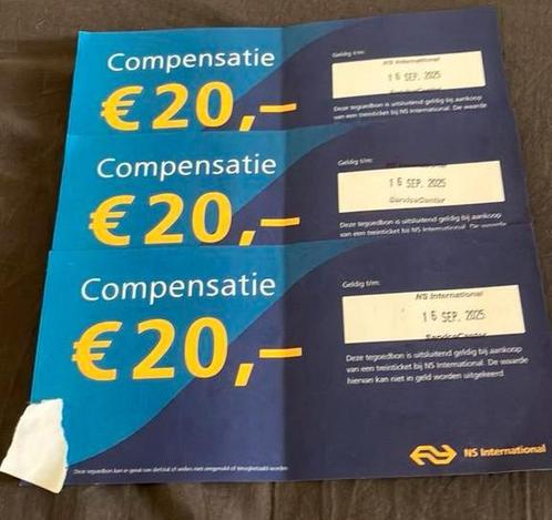 € 60 aan NS international bonnen, Tickets en Kaartjes, Trein, Bus en Vliegtuig, Eén persoon, Algemeen kaartje, Trein