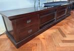 Teakhouten TV meubel koloniale stijl 250x50, Ophalen, Gebruikt, Teakhout, Wereldse charme