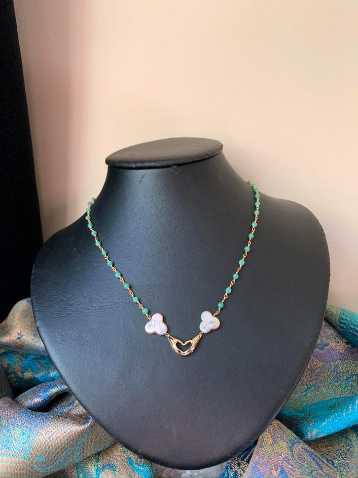 Amazoniet parel zoetwater geluk beschermt aura liefde magie, Sieraden, Tassen en Uiterlijk, Kettingen, Nieuw, Steen of Mineraal