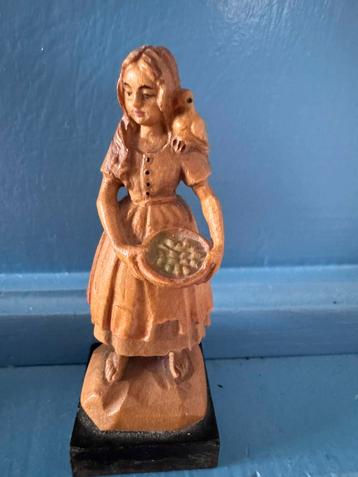 Vintage Anri beeldje Little Lisa meisje met vogeltje beschikbaar voor biedingen