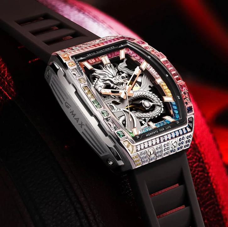 Custom made horloge - Richard Mille style., Sieraden, Tassen en Uiterlijk, Horloges | Kinderen, Zo goed als nieuw, Jongen of Meisje