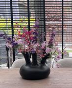 Grote Mooie Toeter Vaas met Boeket - Eyecatcher!, Ophalen, Overige materialen, Zwart, Nieuw