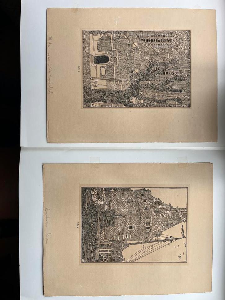2 Houtsnedes W.O.J. Nieuwenkamp - Monnickendam & Hoorn, Antiek en Kunst, Kunst | Etsen en Gravures, Ophalen