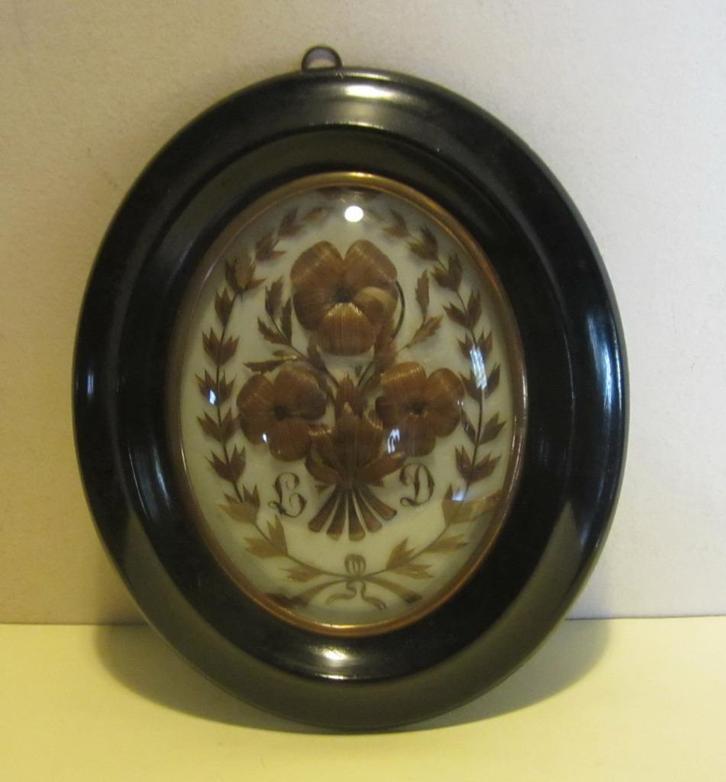 Antieke haarkader, haarwerk, memento mori /354, Antiek en Kunst, Antiek | Overige Antiek, Verzenden