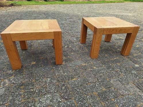1 of 2 Massief eiken salontafels, Huis en Inrichting, Tafels | Salontafels, Gebruikt, Minder dan 50 cm, Minder dan 50 cm, Minder dan 50 cm