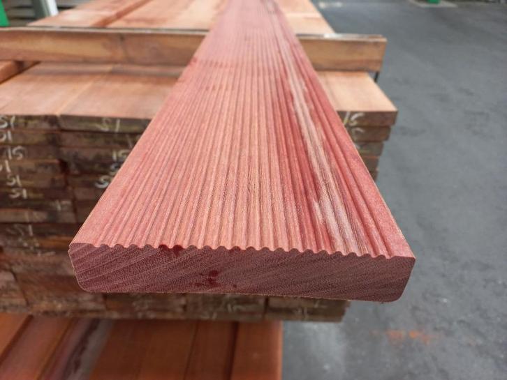Hardhouten vlonderplanken geschaafd of geprofileerd, Tuin en Terras, Terrasdelen en Vlonders, Nieuw, Hout, Ophalen