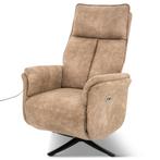 Relaxfauteuil mirco Leer stof taupe **direct leverbaar**, Ophalen of Verzenden, Nieuw, Stof, 50 tot 75 cm