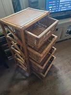Rotan Kastje met Vier Laden, Huis en Inrichting, Kasten | Dressoirs, Ophalen, Overige materialen, Minder dan 50 cm, Gebruikt