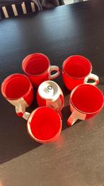 6 rode bekers., Ophalen of Verzenden, Zo goed als nieuw, Gietijzer, Koekenpan of Braadpan