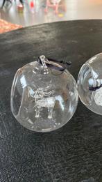 Glazen kerstballen sneeuwpop en hert, Ophalen of Verzenden, Zo goed als nieuw
