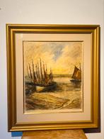 Aquarel “Zeebrugge 1900”. Gesign. Jos de Lausnay. 76 x 67, Ophalen of Verzenden