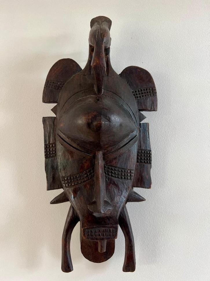 50 jaar oud handgemaakt Senufo gezichtsmasker van hout, Antiek en Kunst, Kunst | Niet-Westerse kunst, Ophalen of Verzenden