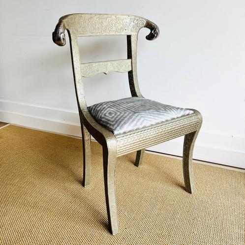 SALE Anglo Indian silver rams head stoel zilver vintage, Antiek en Kunst, Antiek | Meubels | Stoelen en Banken, Ophalen