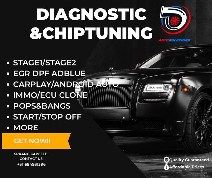 Chiptuning STAGE1 CARPLAY EGR ADBLUE DPF, Diensten en Vakmensen, Auto en Motor | Monteurs en Garages, Overige werkzaamheden, Mobiele service