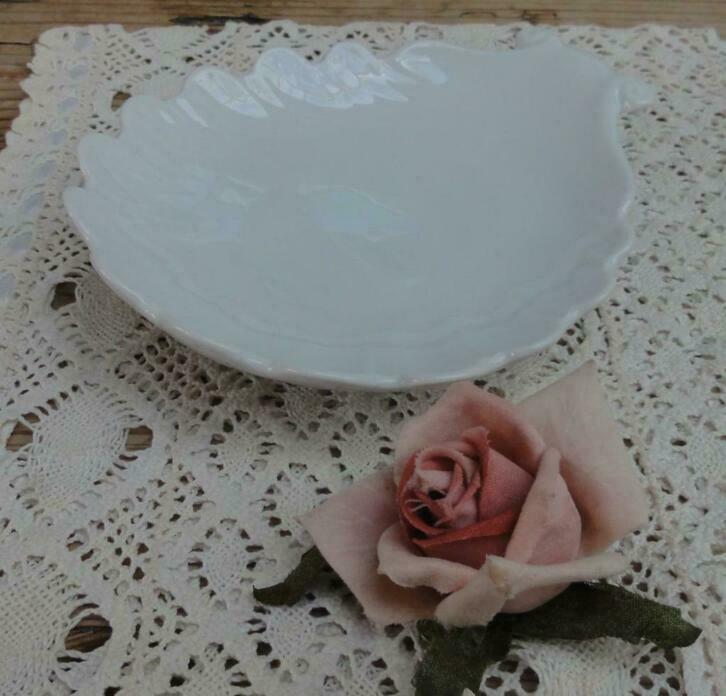 Wit porseleinen schelp schaaltje, Bauscher Weiden, Bavaria, Antiek en Kunst, Curiosa en Brocante, Ophalen of Verzenden
