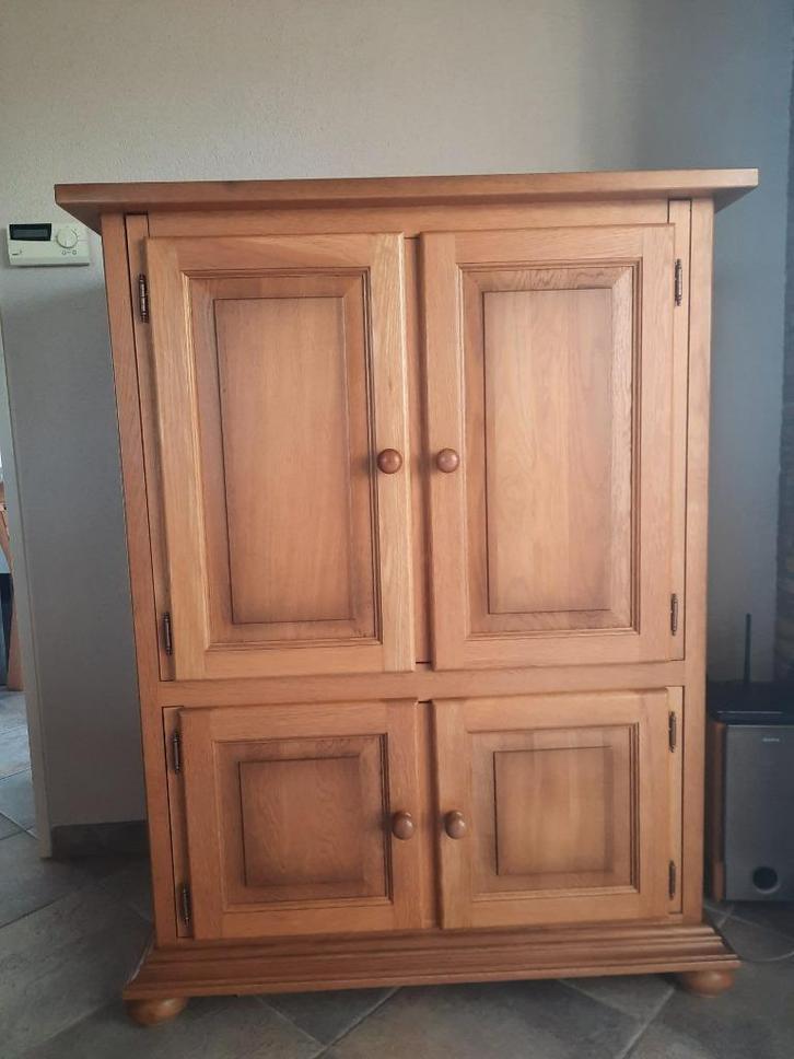 (computer) Opbergmeubel, blank eiken, Huis en Inrichting, Kasten | Computermeubels, Zo goed als nieuw, 120 tot 170 cm, 70 tot 120 cm