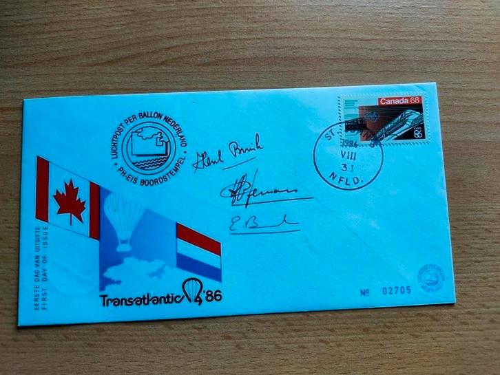 Eerste dag enveloppe transatlantic 31-08-1986, Postzegels en Munten, Postzegels | Eerstedagenveloppen, Nederland, Ophalen of Verzenden