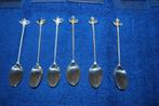 6 verzilverde koffie / theepot lepeltjes van douwe egberts, Antiek en Kunst, Ophalen of Verzenden
