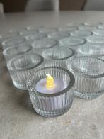 Waxinelichtjes houders +elektrische waxinelichtjes decoratie, Ophalen, Zo goed als nieuw, Overige materialen, Minder dan 25 cm