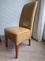 6 Cognac kleurige leren stoelen in nette staat, Huis en Inrichting, Stoelen, Ophalen, Gebruikt, Bruin, Leer
