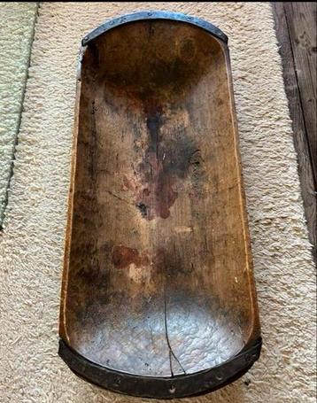 Houten Trog /Schaal / Voederbak Brocante Stijl Antiek Schaal beschikbaar voor biedingen