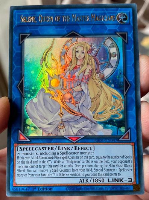 Yu-Gi-Oh! Selene, Queen of the Master Magicians RA01 1st, Hobby en Vrije tijd, Verzamelkaartspellen | Yu-gi-Oh!, Zo goed als nieuw
