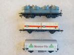 H0#522 Fleischmann 1492, 5232, 5342 goederenwagons., Hobby en Vrije tijd, Modeltreinen | H0, Gebruikt, Gelijkstroom, Fleischmann