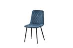 Eetkamerstoel Rob in velvet/velours antraciet en blauw, Ophalen, Blauw, Nieuw, Metaal