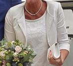 Trouwjurk, lengte midi, maat 38, Ophalen of Verzenden, Zo goed als nieuw, Wit, Trouwjurk