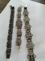 3 Antieke zilveren armbanden., Verzenden, Zilver, Armband