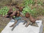 5 VOGELS OP TAK / bronzen beeld / nieuw