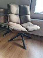 Olijfgroene fauteuil draaibare stoel met zwarte poot, Ophalen, Zo goed als nieuw, 75 tot 100 cm, 50 tot 75 cm